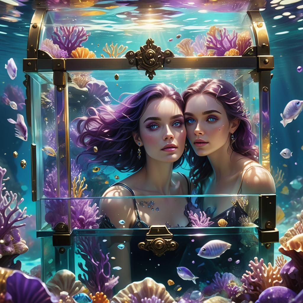 Underwater Treasure: Hyperrealistic Concept Art