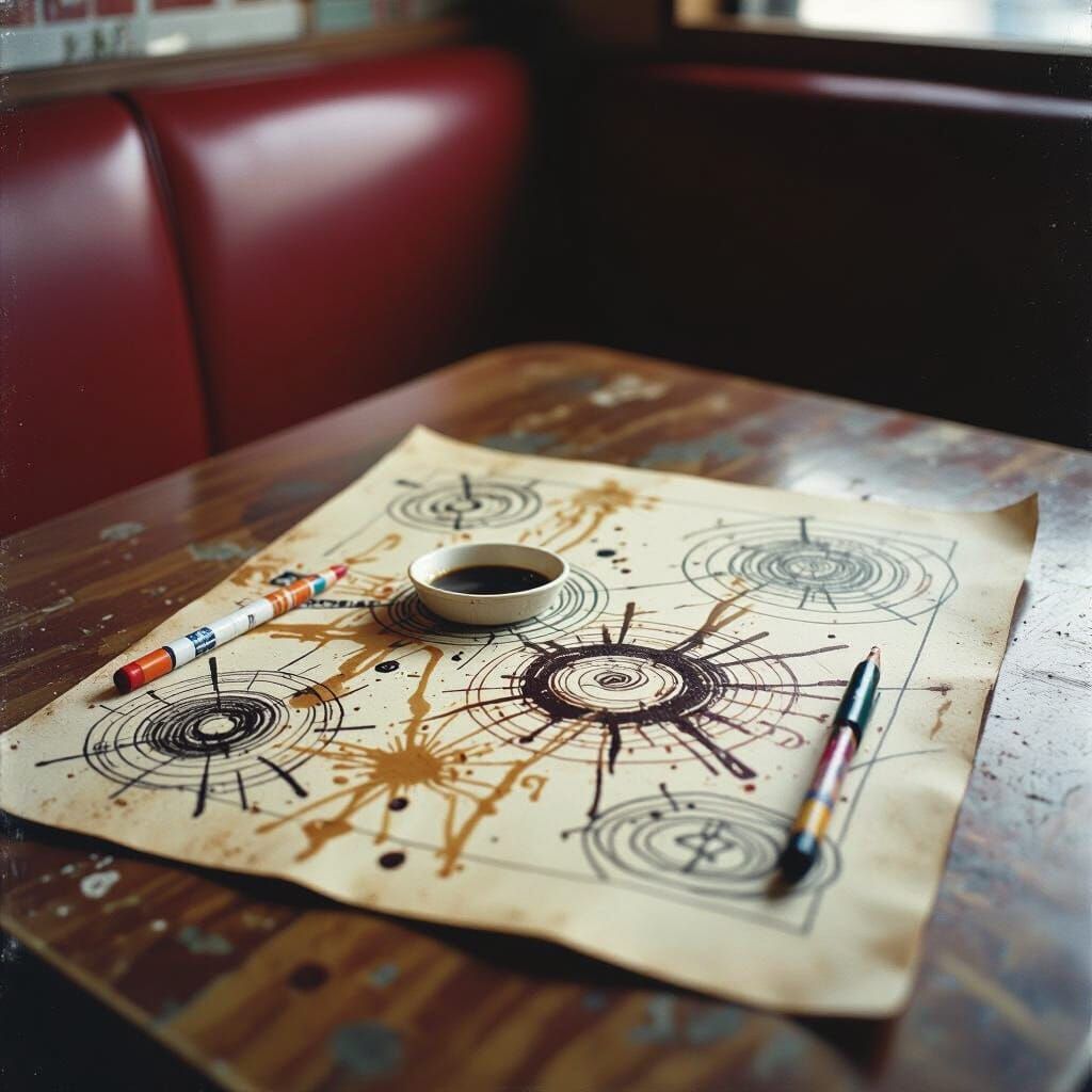 Abstract Diner Placemat with Crayon Scribbles