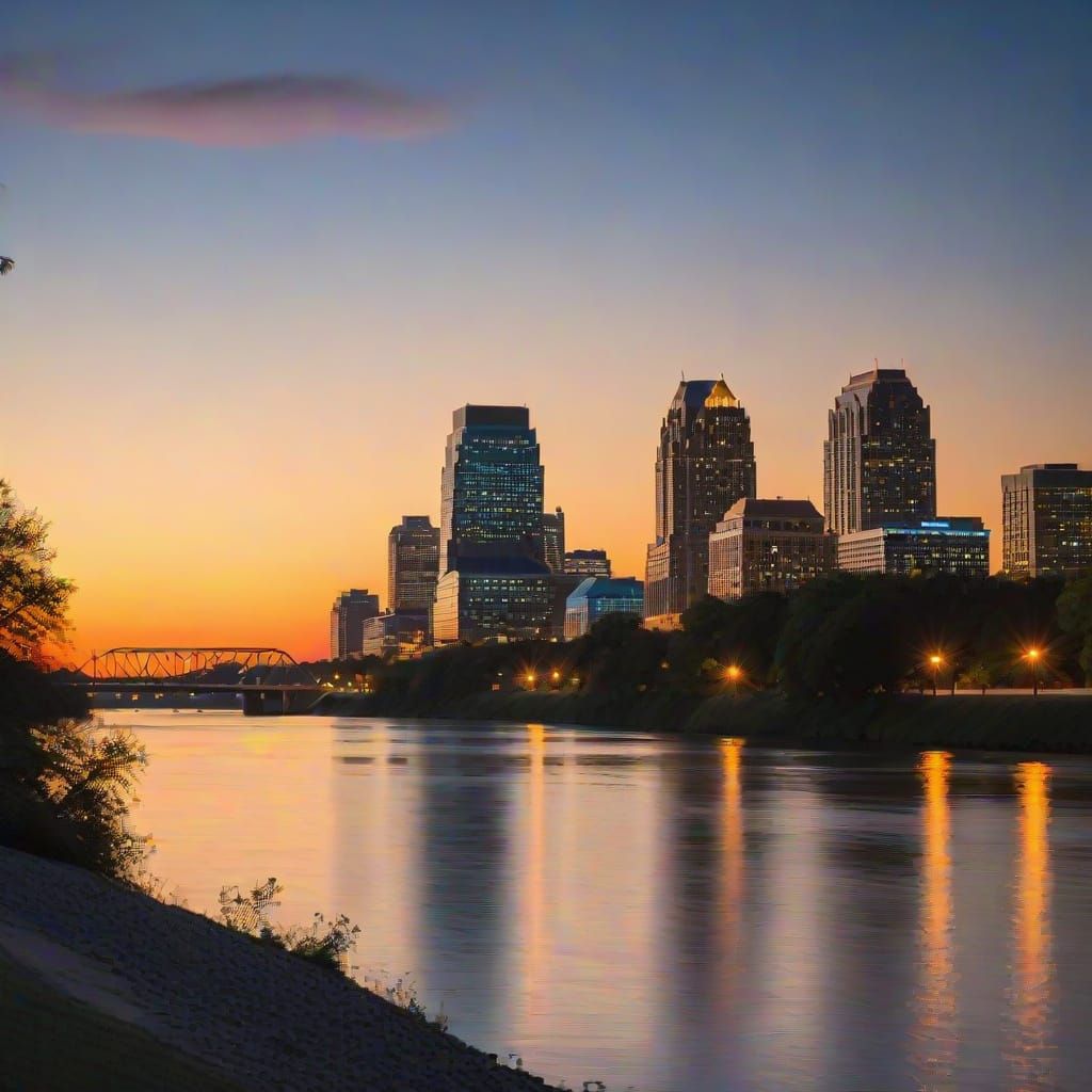 A Serene Mississippi Evening in Golden Light