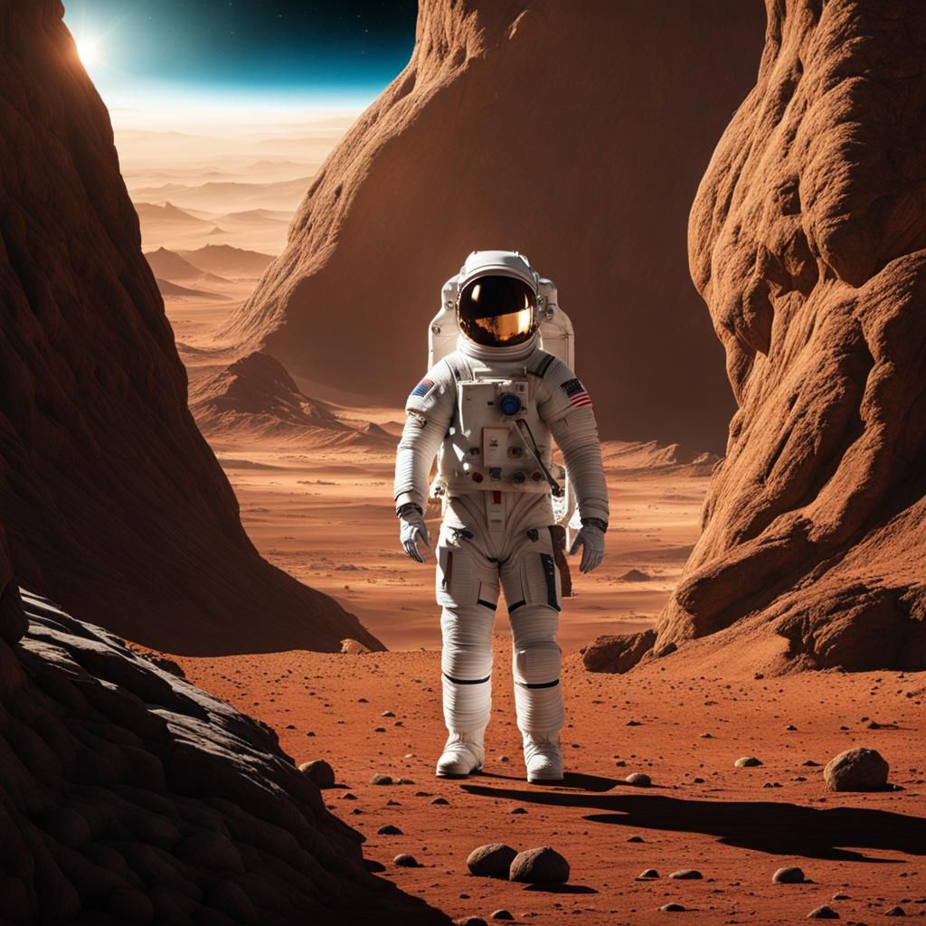 Astronaut's First Contact with Alien on Distant Planet