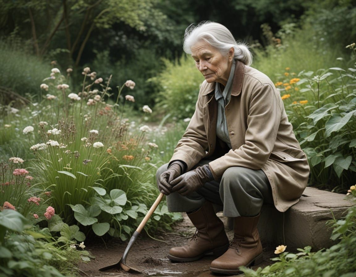 Ethereal Garden Spirit in Impressionist Style