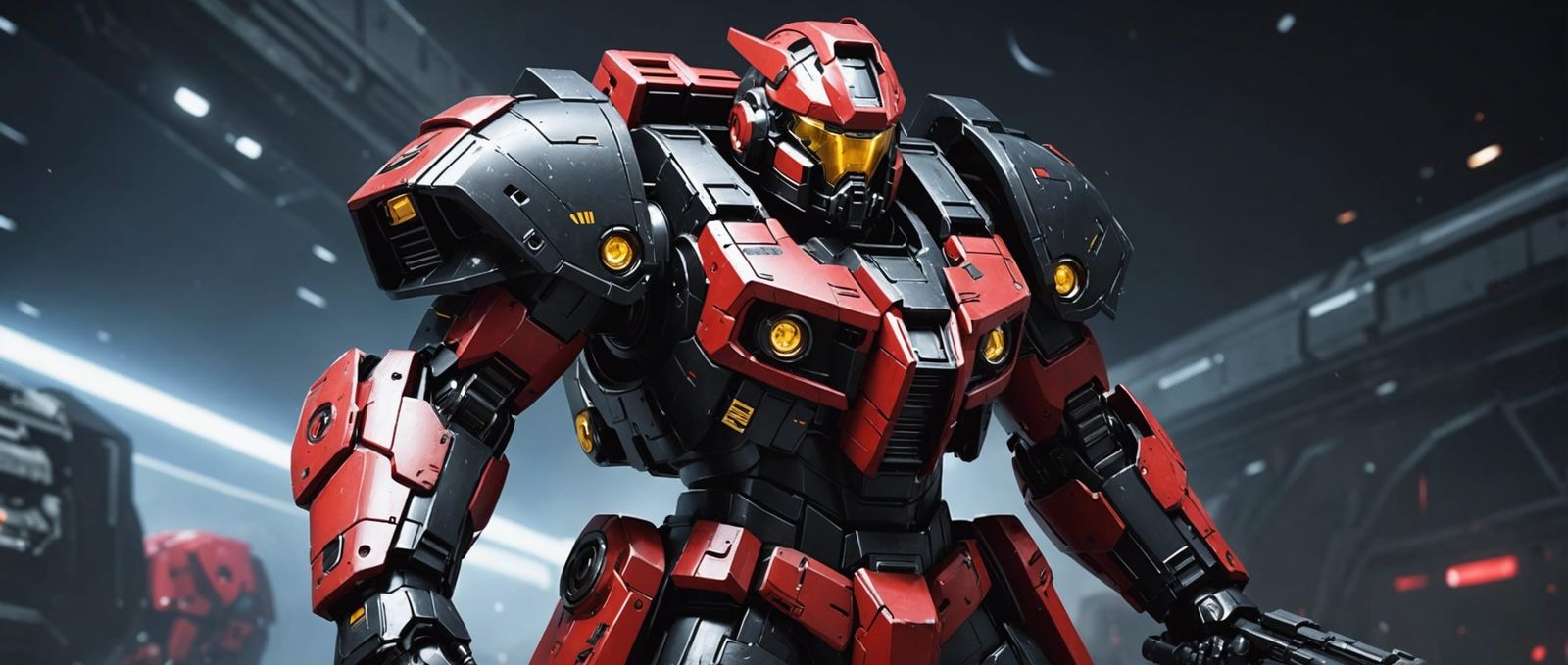 Gundam-Inspired Space Marine in 3D Anime Style