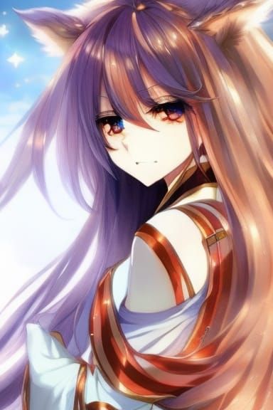 Fox Knight: Starlit Enchantress in Anime Style