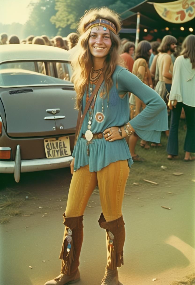 Young Woman at Woodstock Festival, 1969
