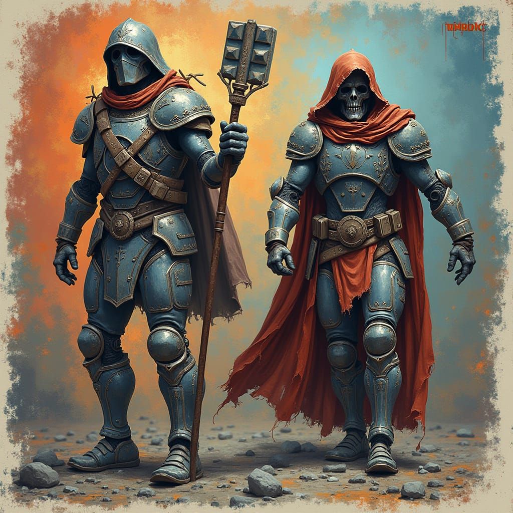 Knight on Hill of Corpses: Dark Fantasy Art