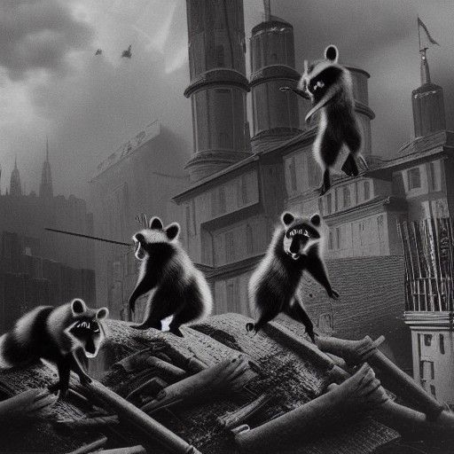 Raccoons of the Third Reich: Epic Digital Painting