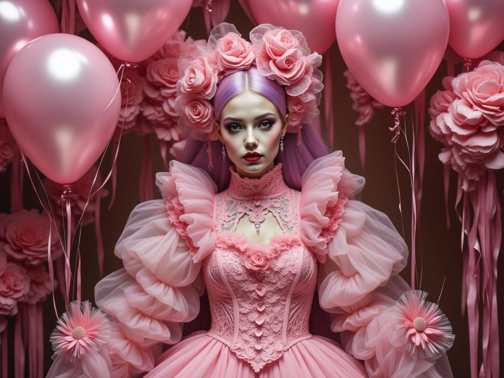 Pop Surrealism Mrs. Claus in Gothic Circus