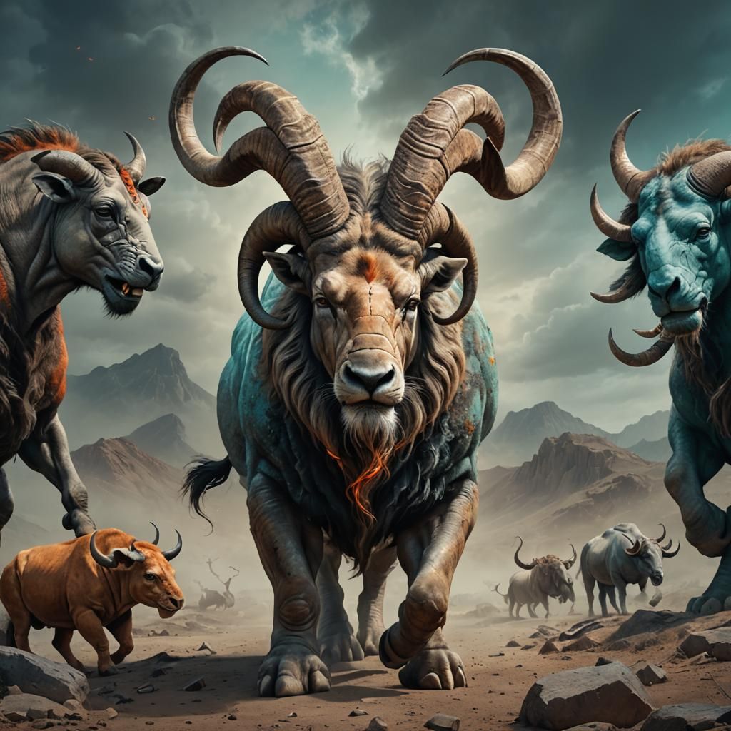 Epic Mythical Chimera Portrait in Digital Art