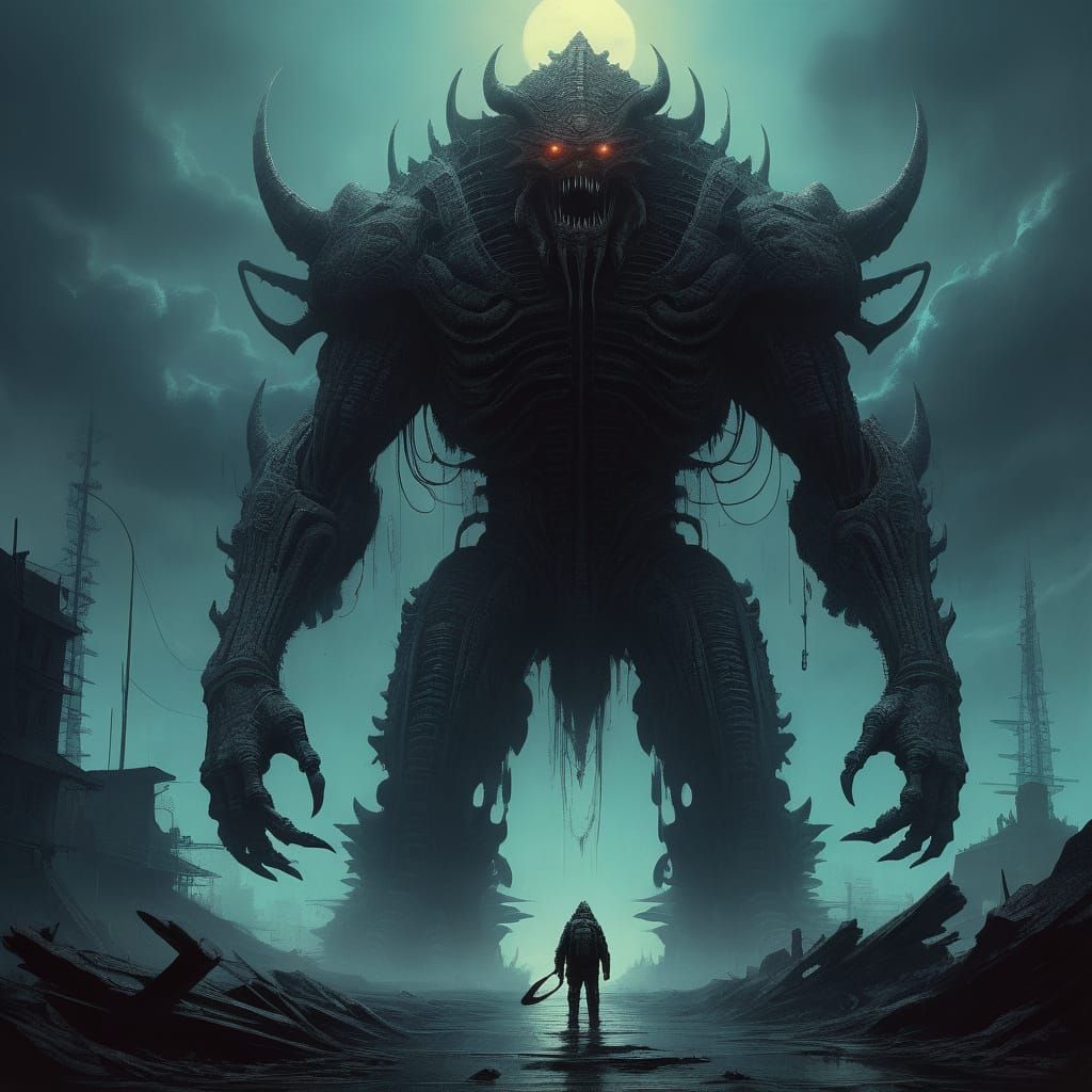 Biomechanical Kaiju Inspired by Dystopian Masters