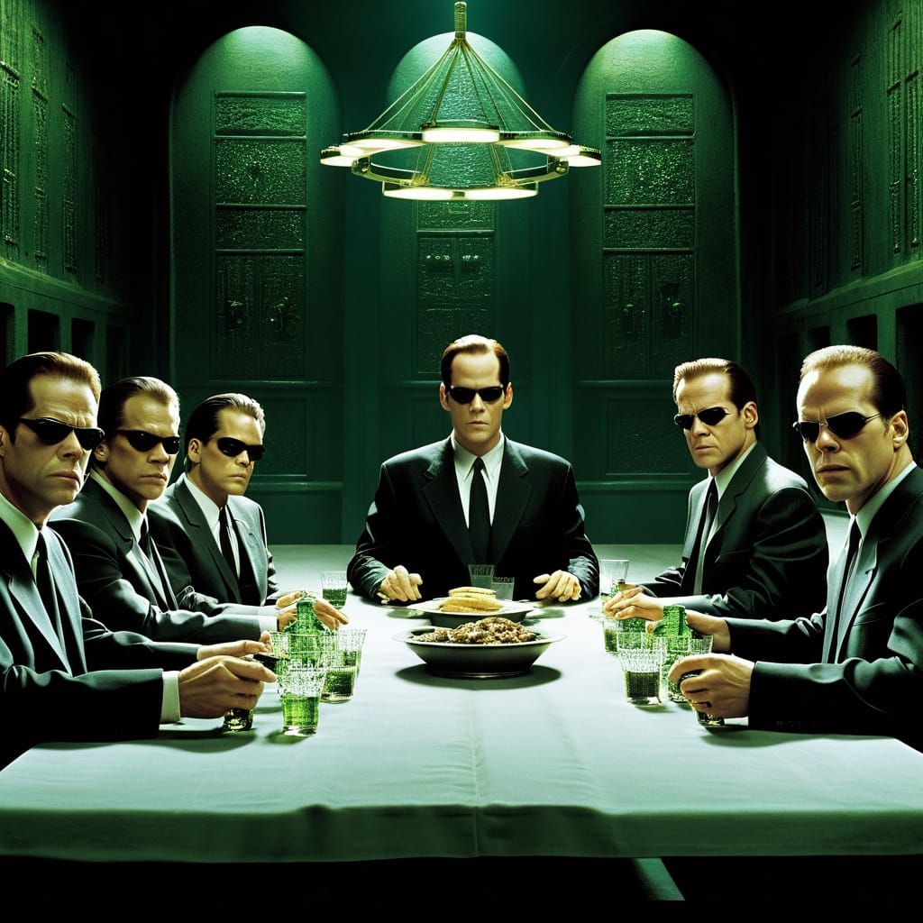 Surreal Matrix Agent Smith at the Last Supper