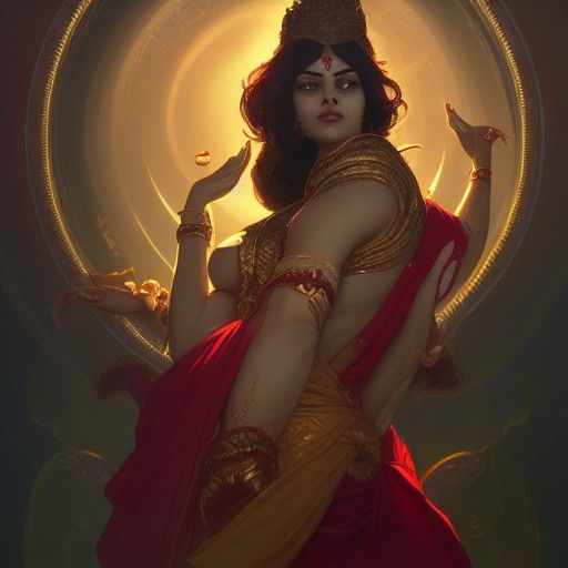 Laxmi Portrait in Digital Art Style