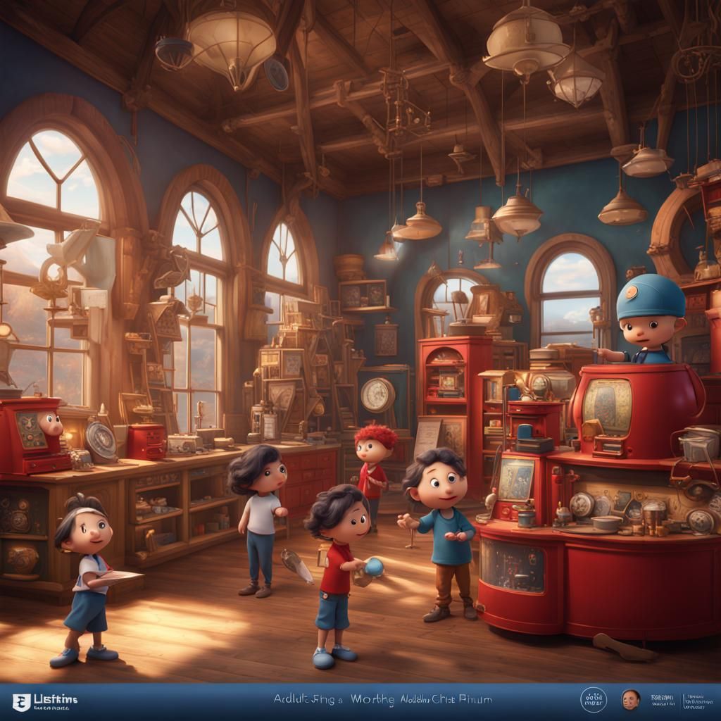 Adults at a Children's Museum: Detailed Matte Painting