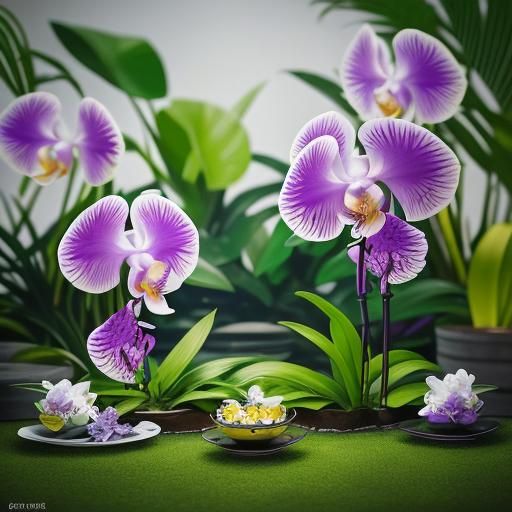 Hyperrealistic Orchid Photograph with Bokeh Background