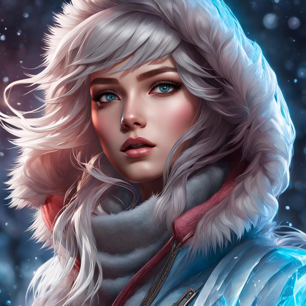 Ice Sculpture Portrait with Dynamic Lighting