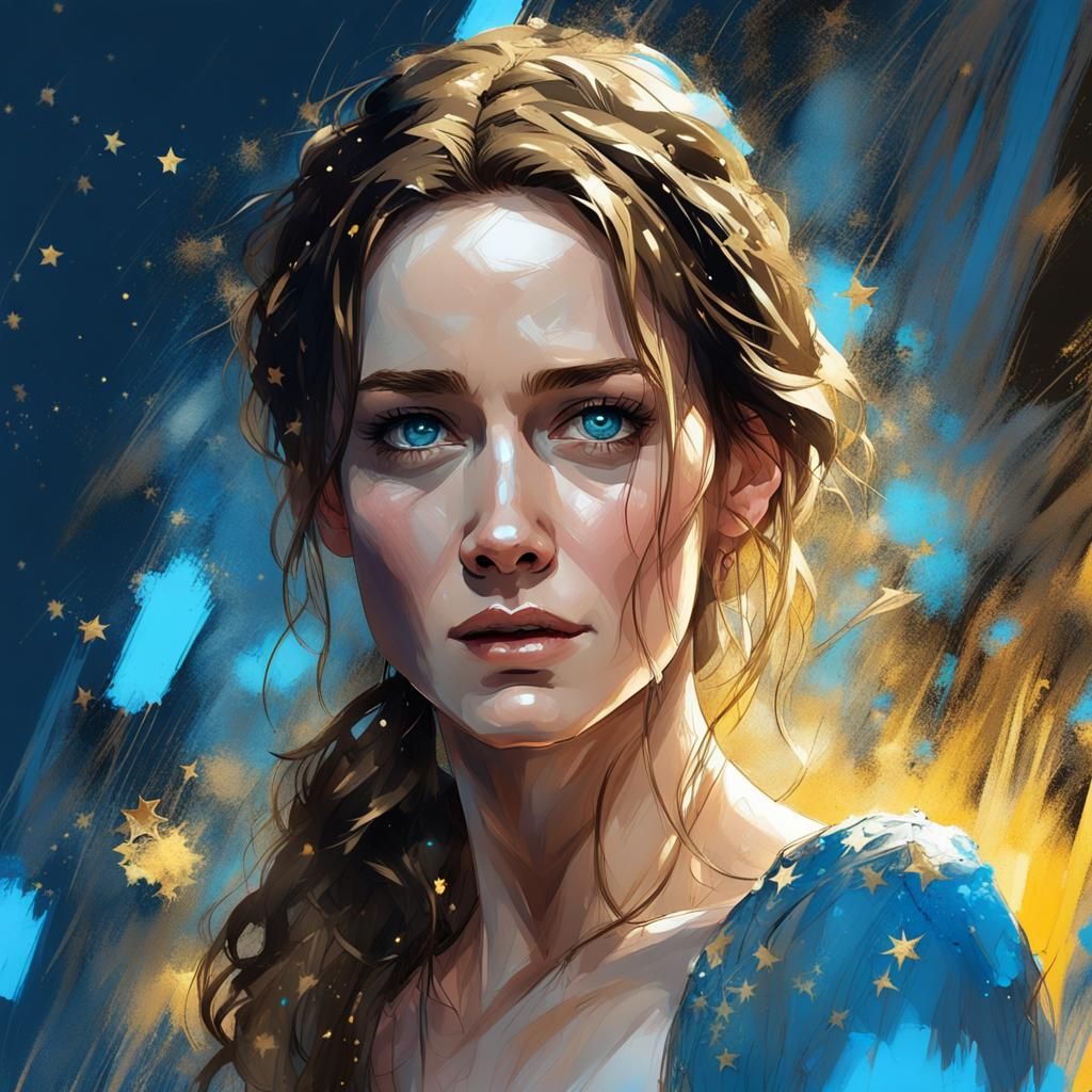 Intricate Portrait of Woman in Bioluminescent Ballroom