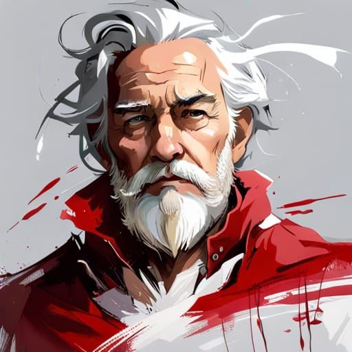 Anime Santa Claus Portrait in Splash Art Style