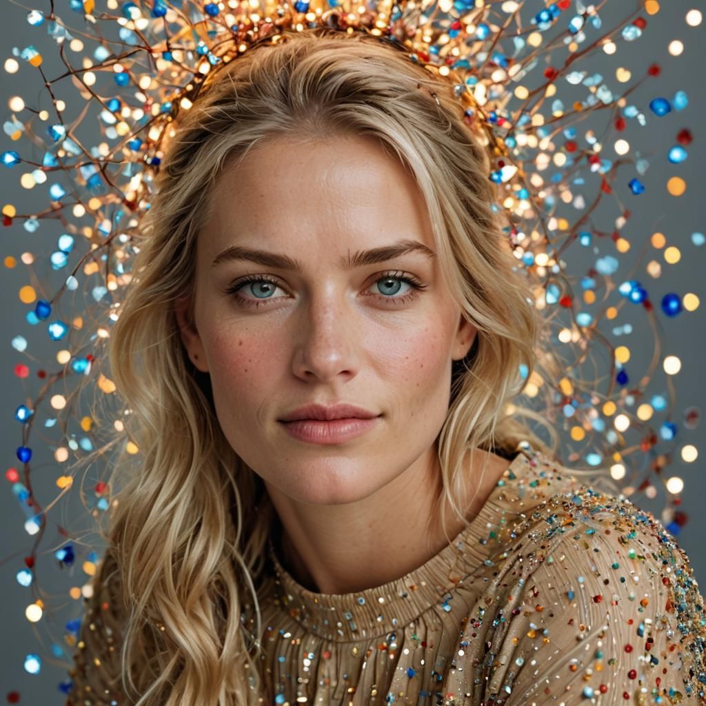 Beautiful Blonde Woman: Professional Close-up Portrait