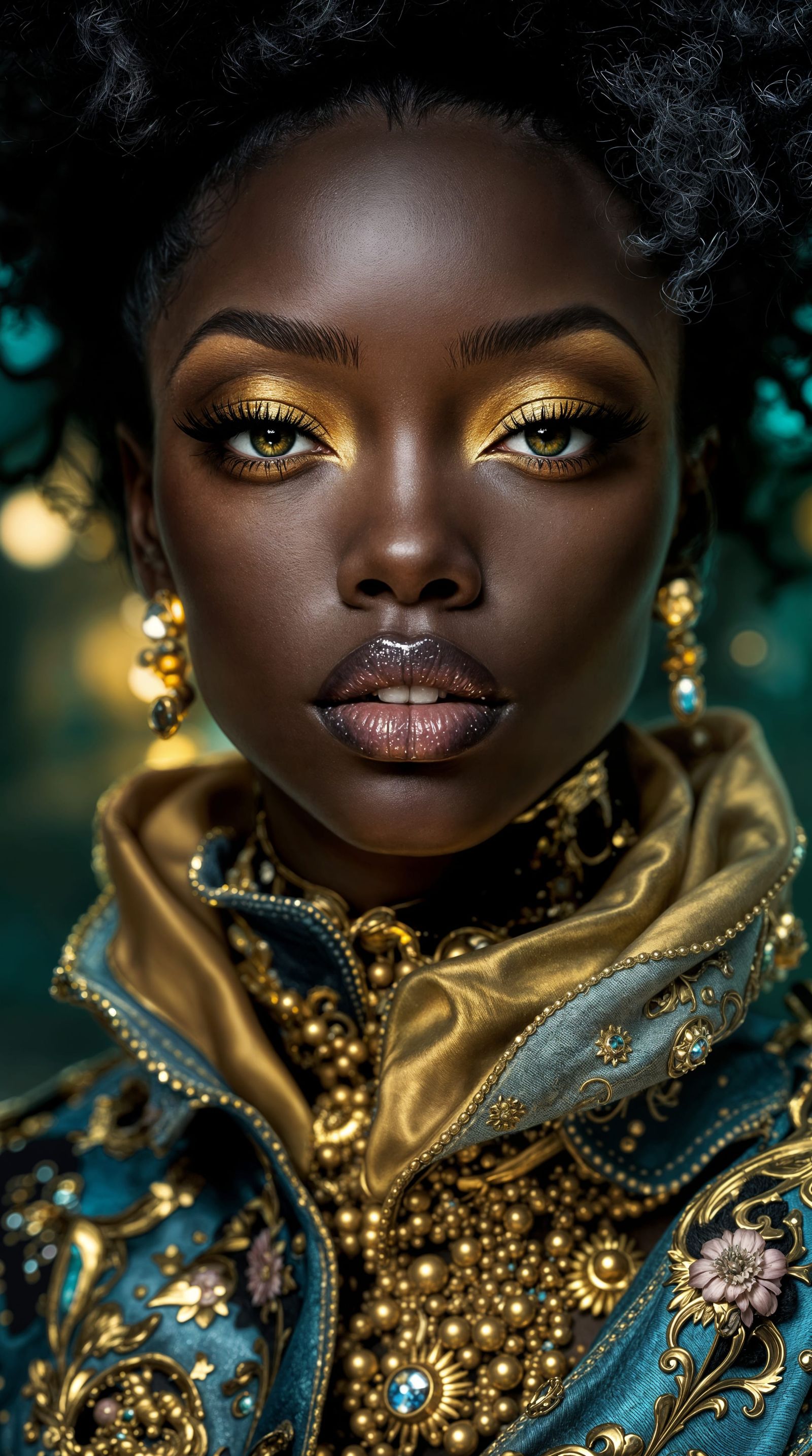 Surreal Portrait of a Woman in Maximalist Fashion with Gatew...