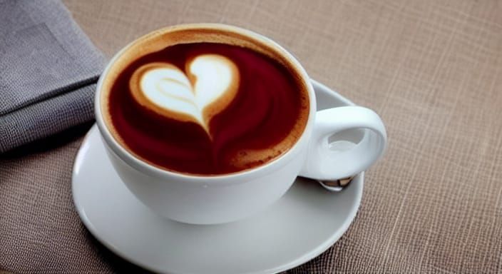 Steaming Latte Beside a Red Heart