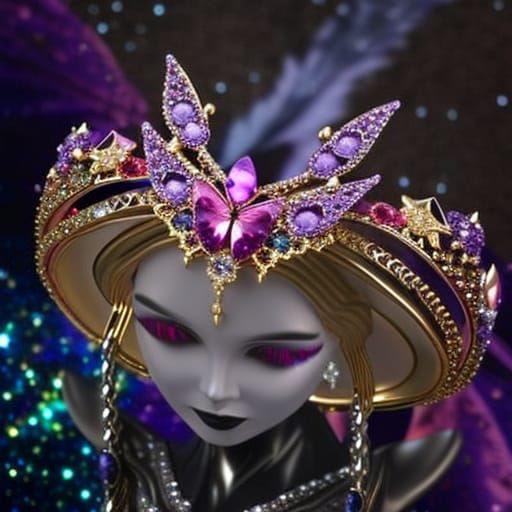 Alien Queen with Kaleidoscope Butterfly Tiara