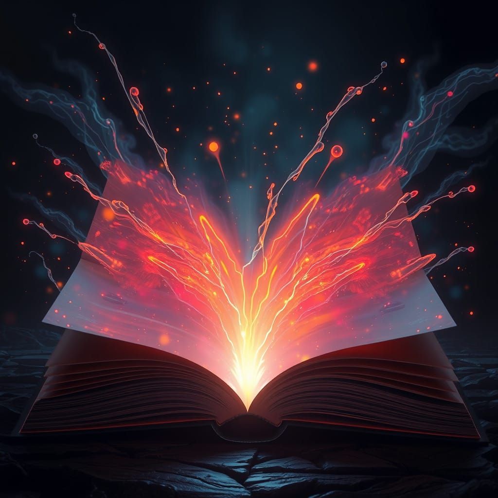 Mystical Tome Illuminated with Radiant Lights