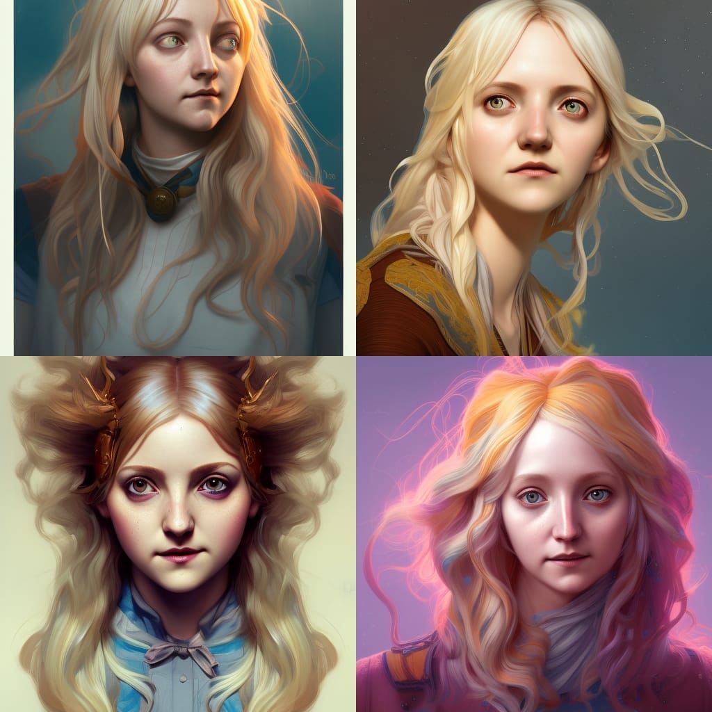 Luna Lovegood Portrait in Art Nouveau Style