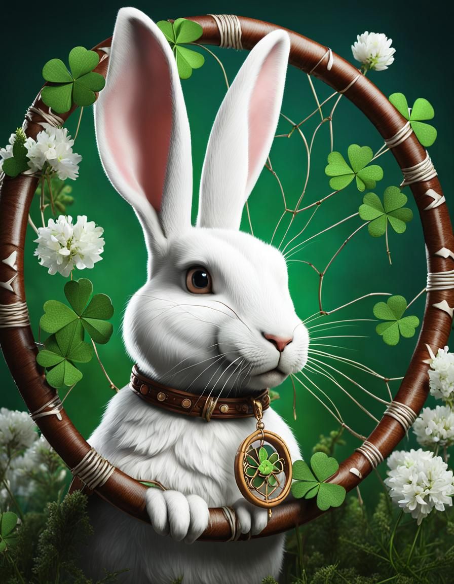Lucky Rabbit Casino Portrait in Hyperrealistic Style