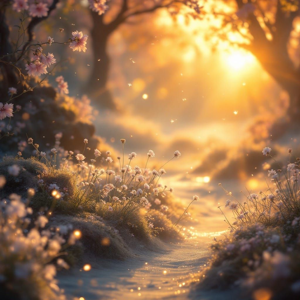 Golden Dawn with Whimsical Textures