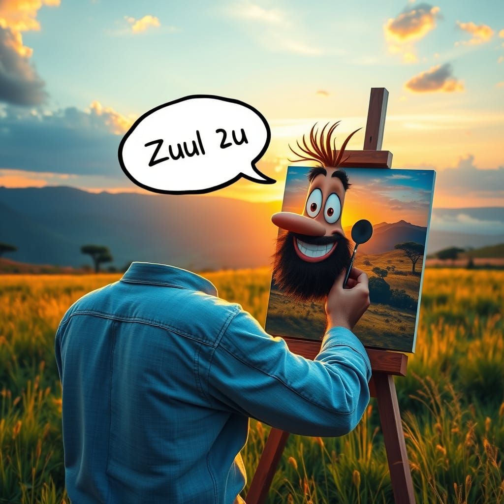 Painter Captures Sunrise Meadow in Whimsical Masterpiece