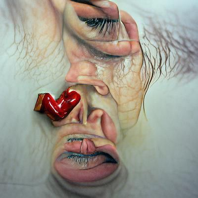 Hyperrealistic Mixed Media Artwork: Expressing Affection