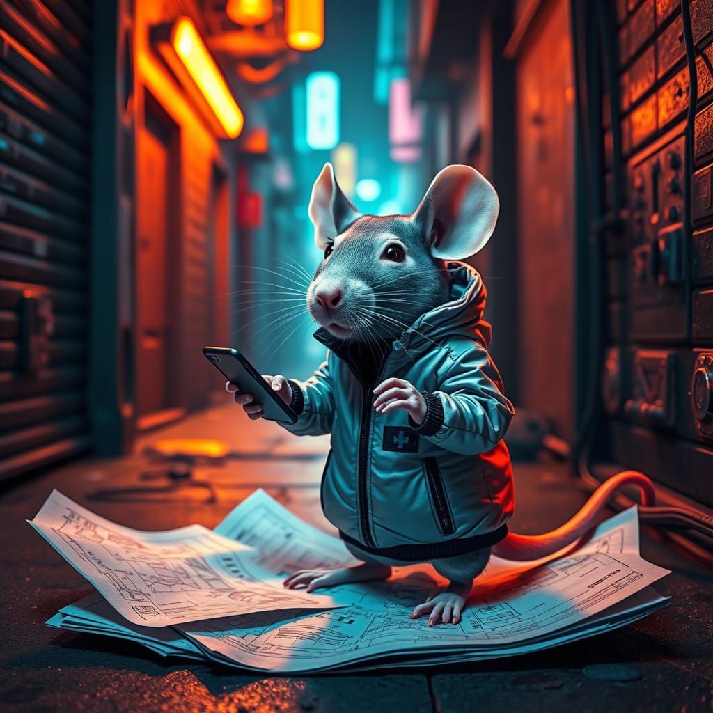 Eccentric Elon Musk Hybrid in Cyberpunk Alley