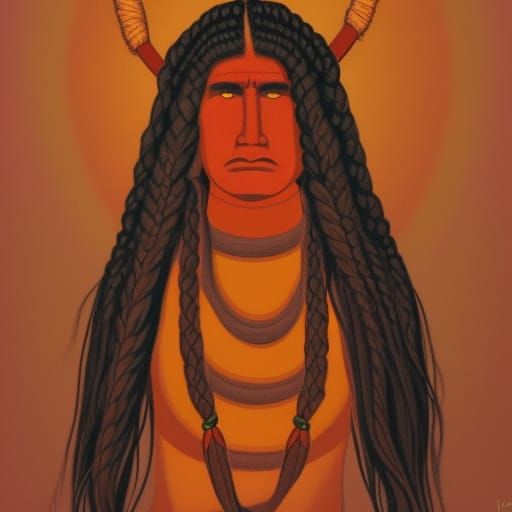 Nanabozho in Native American Art Style