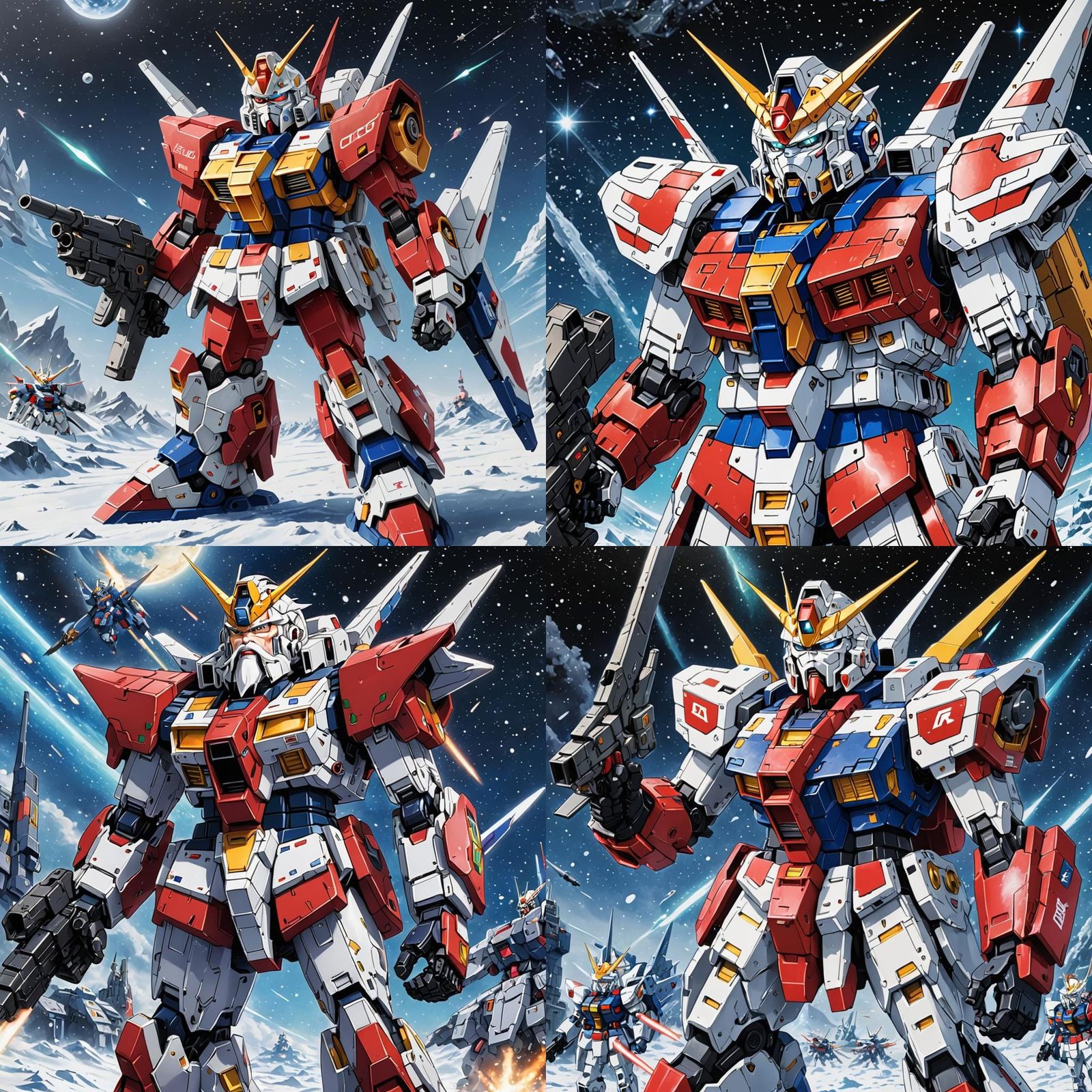 Santa Claus Transformed as a Gundam Robot