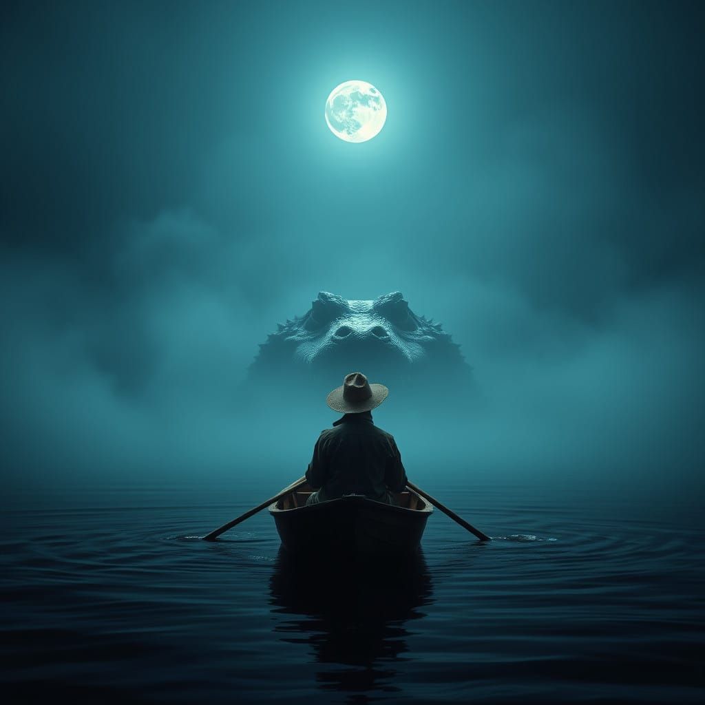 Surreal Nighttime Encounter with a Fog-Shrouded Gargantuan A...