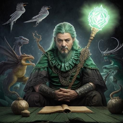 Magical Wizards and Dragons Potion Scene