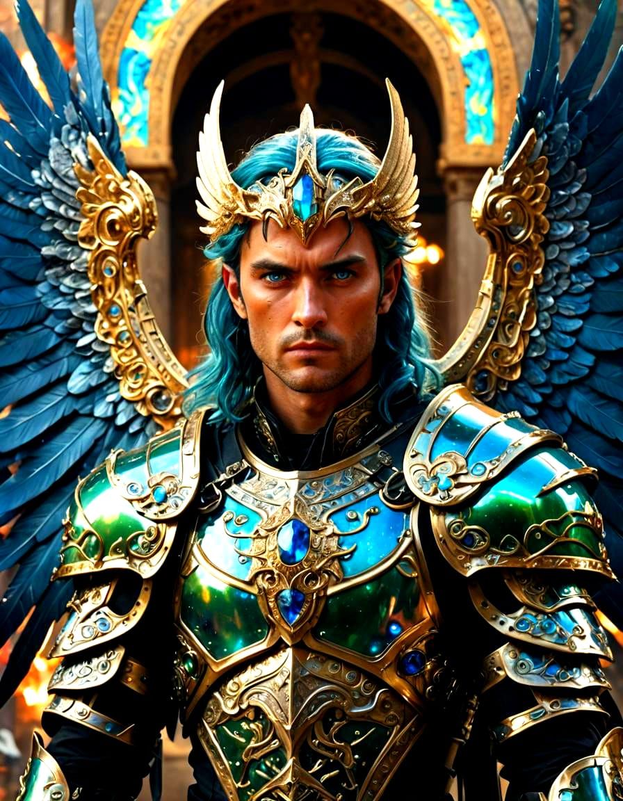 Michael the Archangel in Glimmering Armor