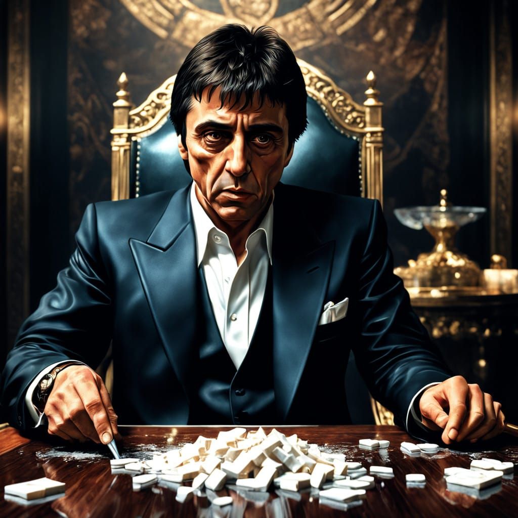 Cinematic Cocaine Lair in Tony Montana's World