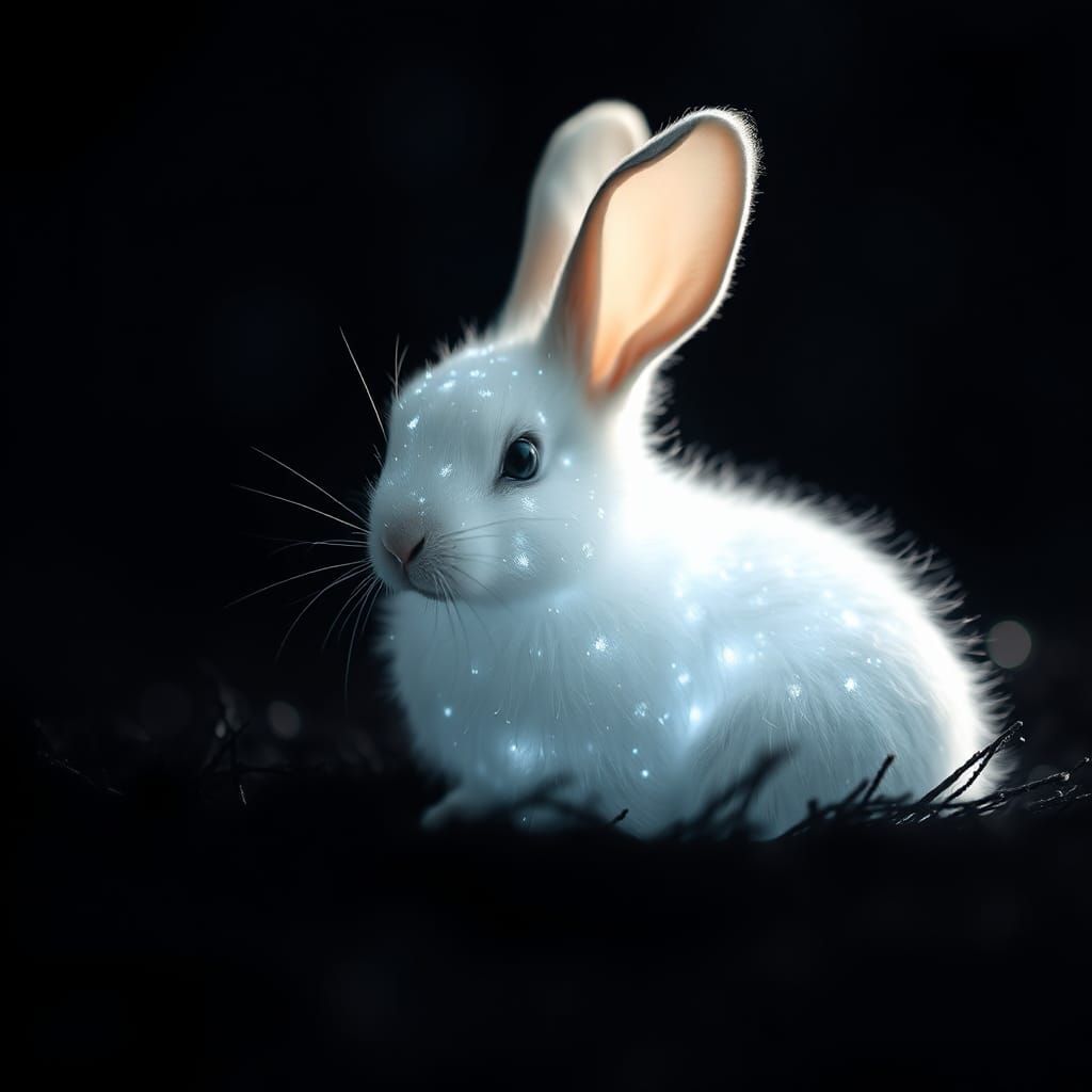 Ethereal Moonbeam Bunny in Dreamy Light