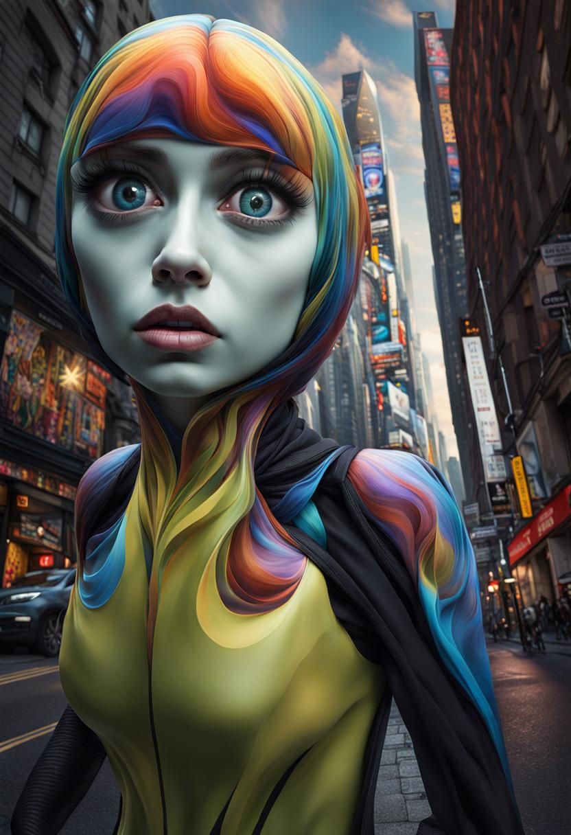 Emotional Life in a New City: Hyperrealistic Polychromatic P...