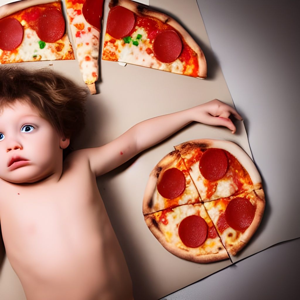 Toddler Covered in Pizza: Professional Photography