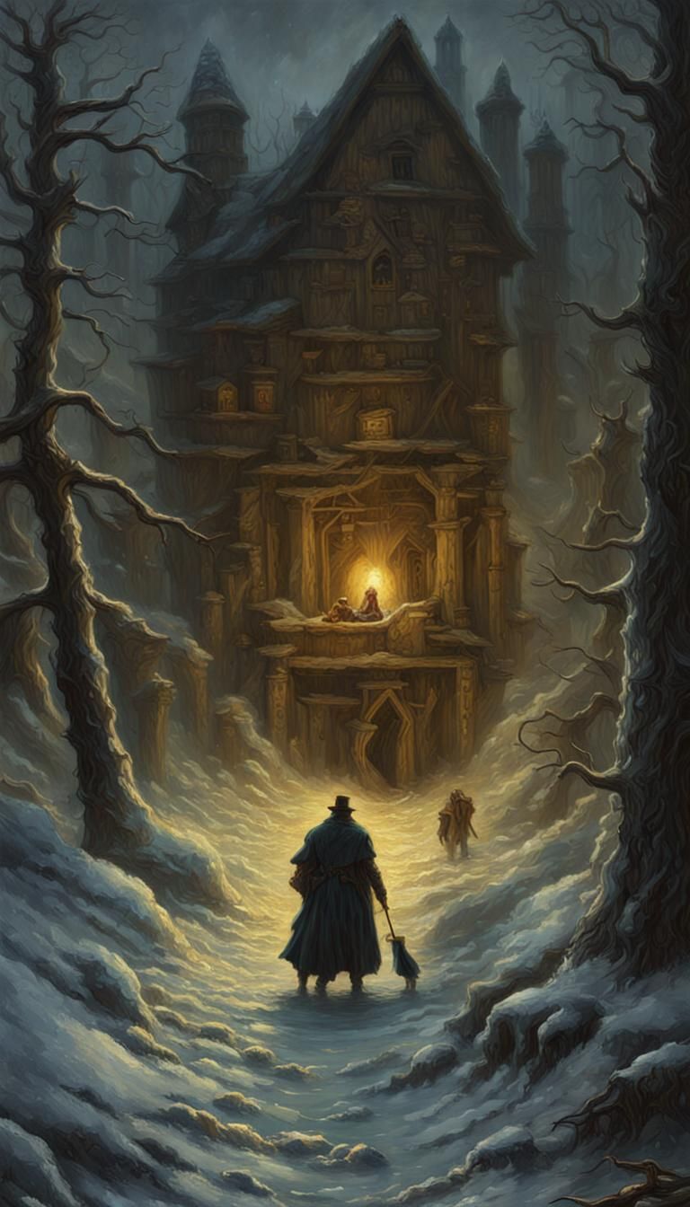 Sinister Oil Painting in Dark Fantasy Style