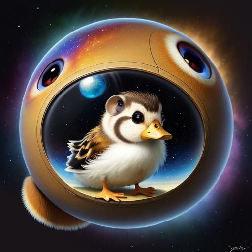 Adorable Duck-Hamster Hybrid in Surreal Style