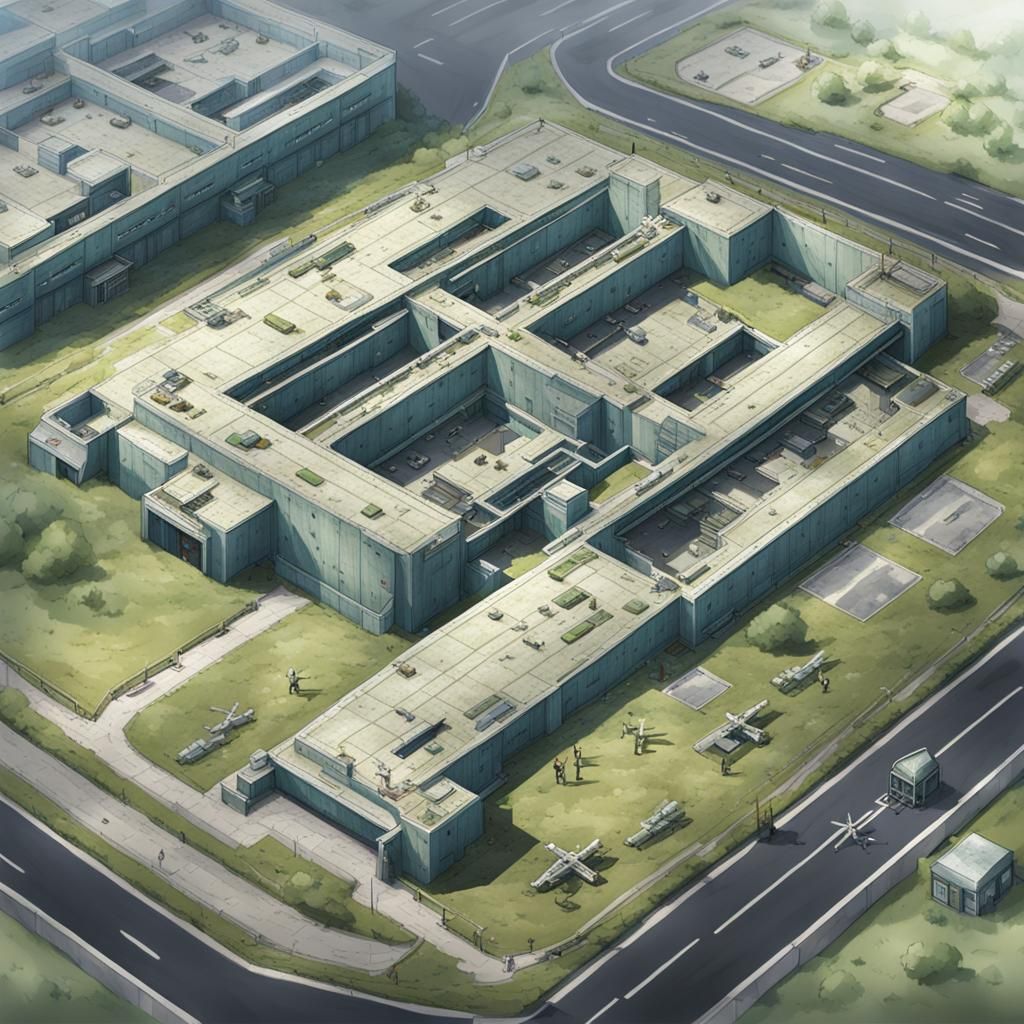 Top Secret Military Facility in Anime Style
