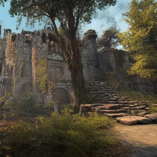 Shrek-Gru Hybrid Intimidates Foes in Medieval Fortress