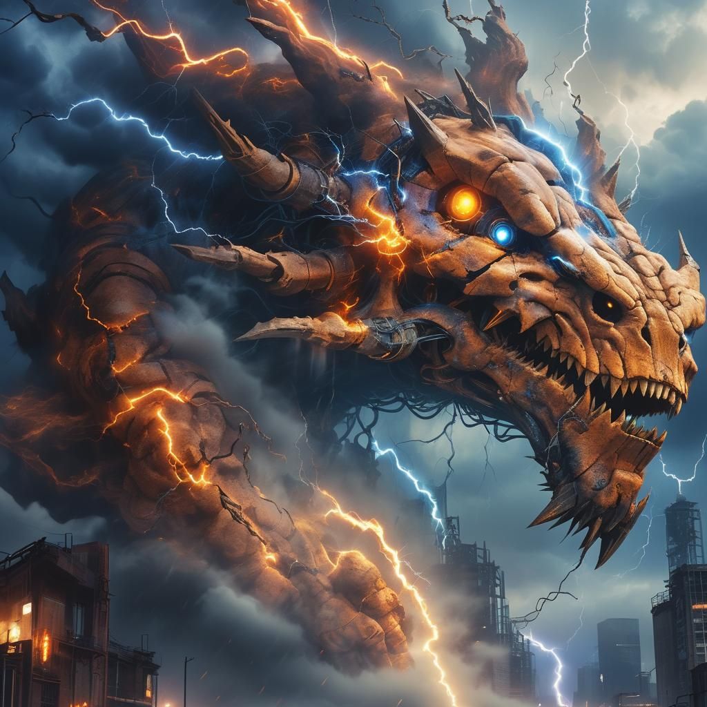 Electric Being in Apocalyptic Landscape