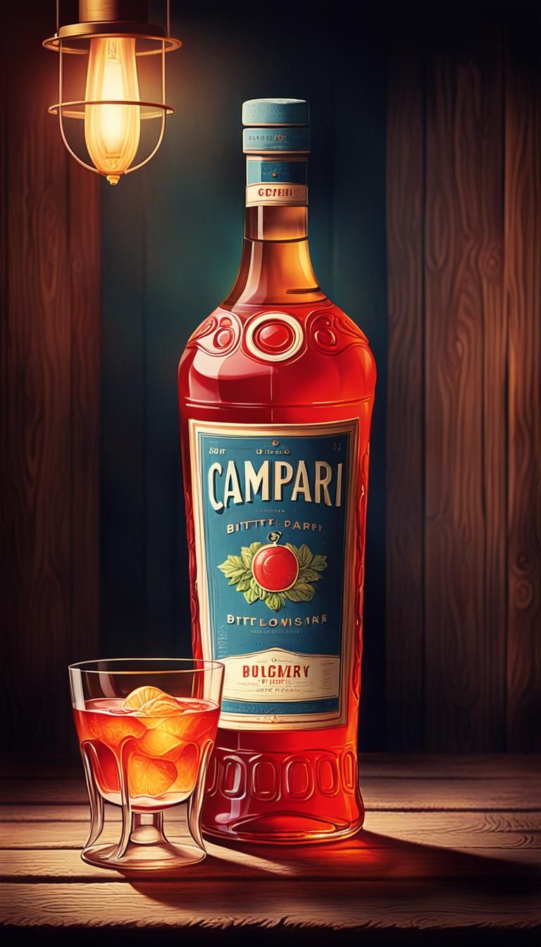 Vintage Campari Ad in 1950s Style