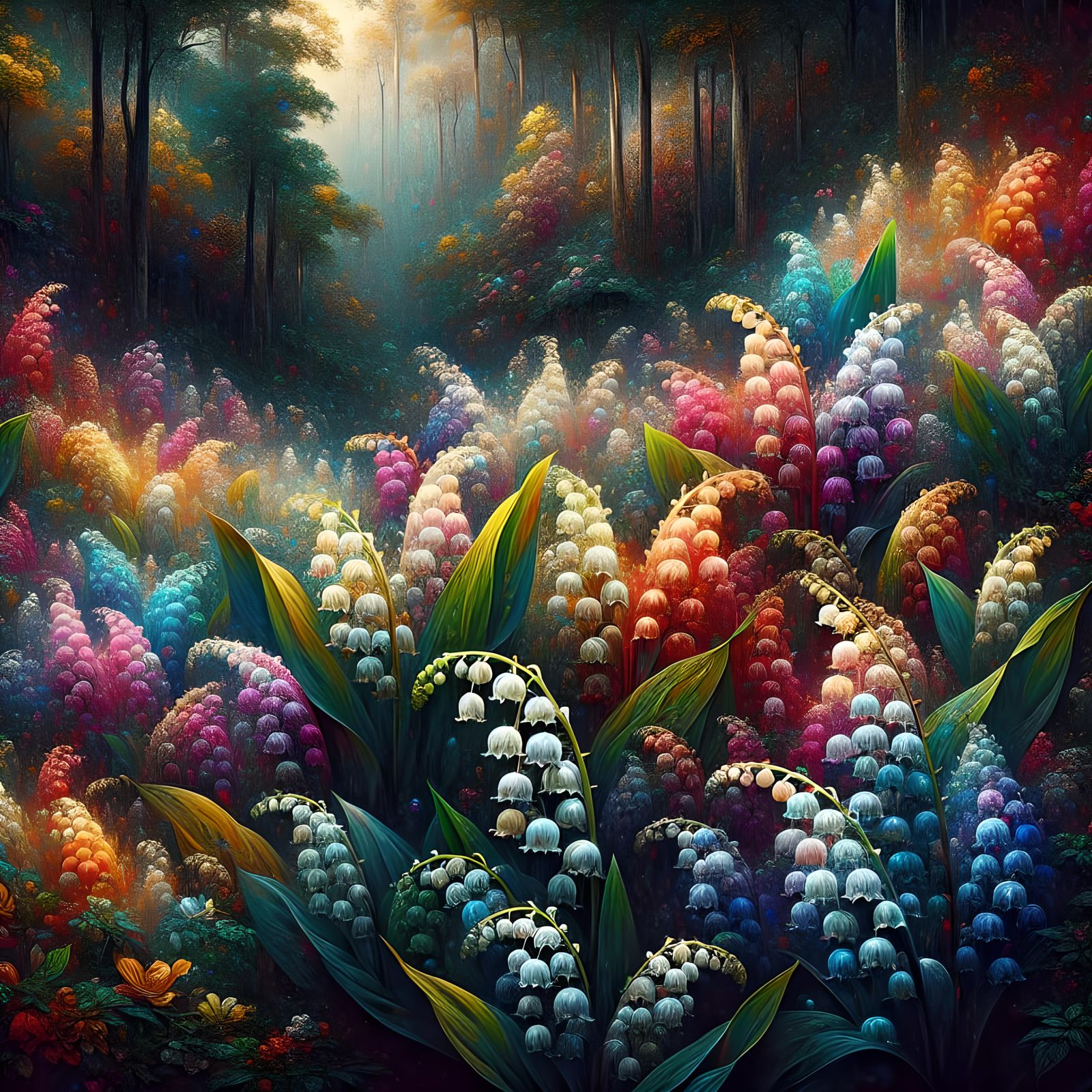 Lily of the Valley Flowers in Romantic Style