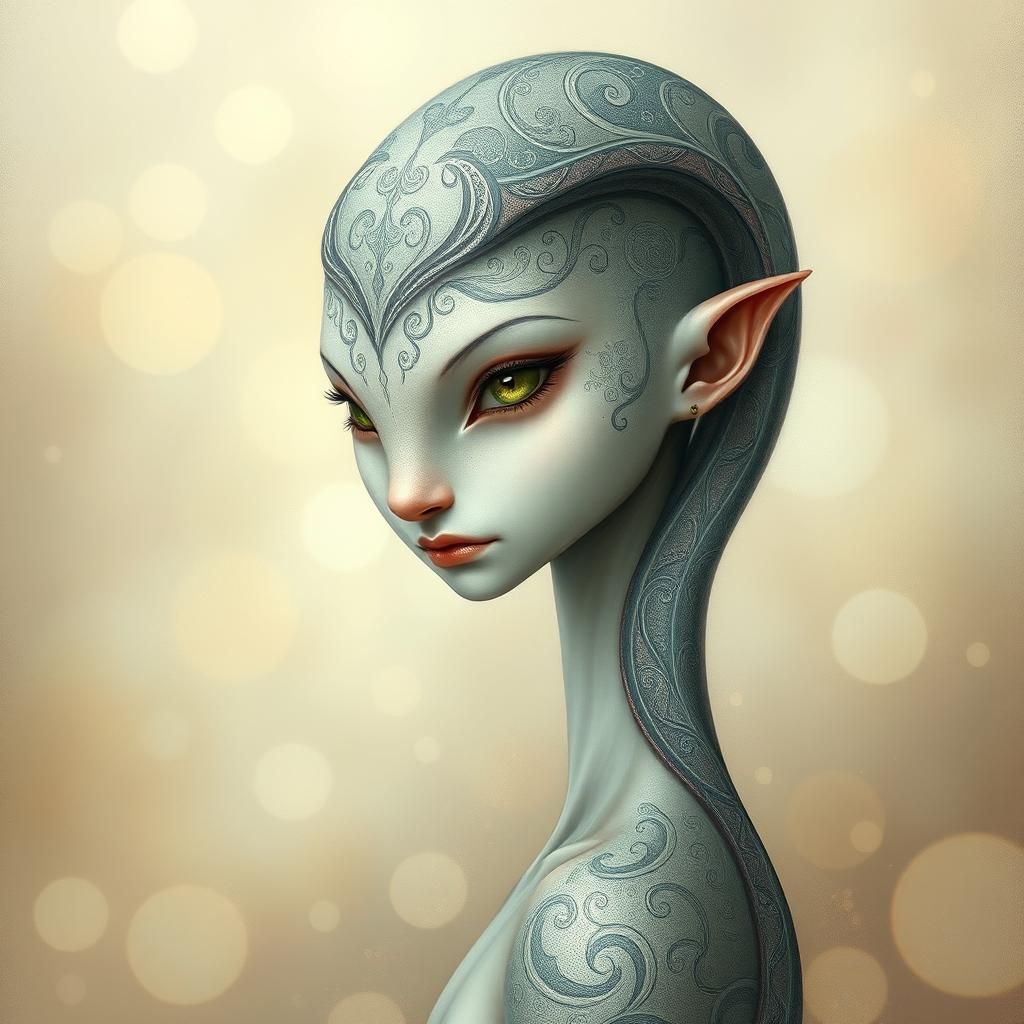 Ethereal Naga in Dreamy, Mystical Art Style