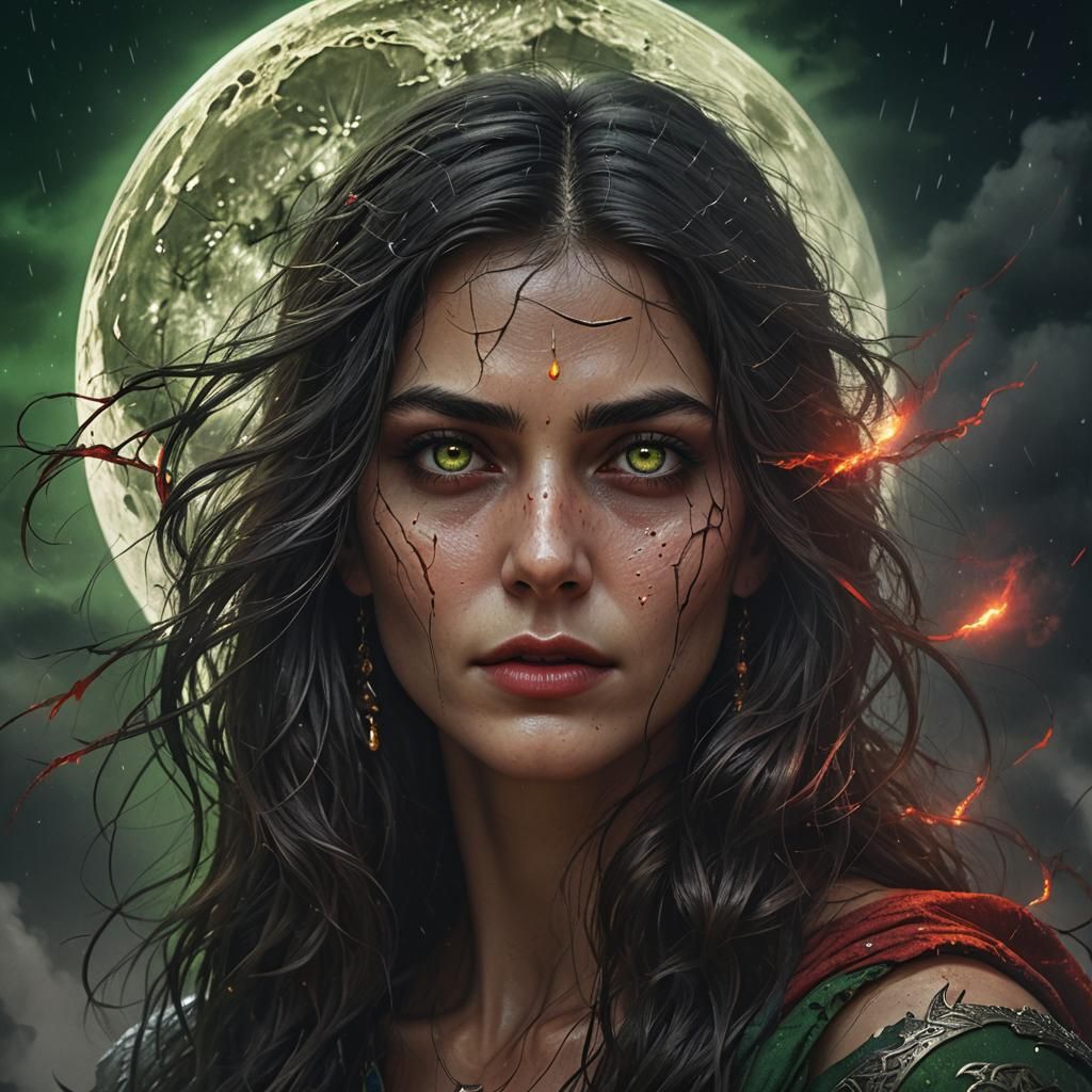 Realistic Portrait of a Crying Woman in Darkness