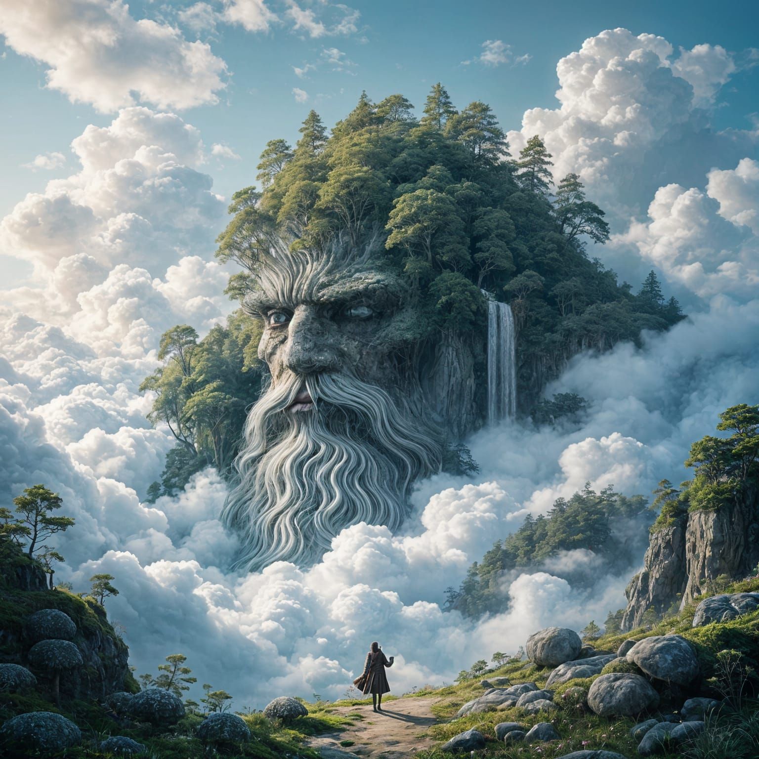 Forest Giant Slumbers: Double Exposure Illustration